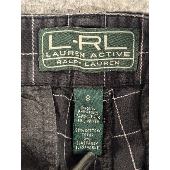 Lauren Ralph Lauren Active Shorts 8 Women's Window Pane Bermuda Cotton Blend - Picture 3 of 9
